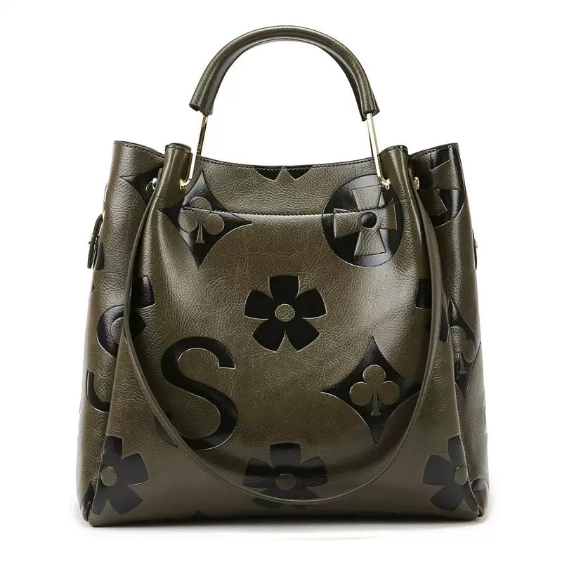 Genuine Cowhide Women's Bucket Bag