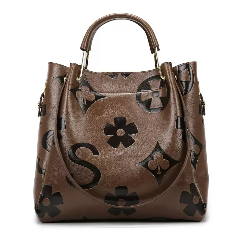 Genuine Cowhide Women's Bucket Bag