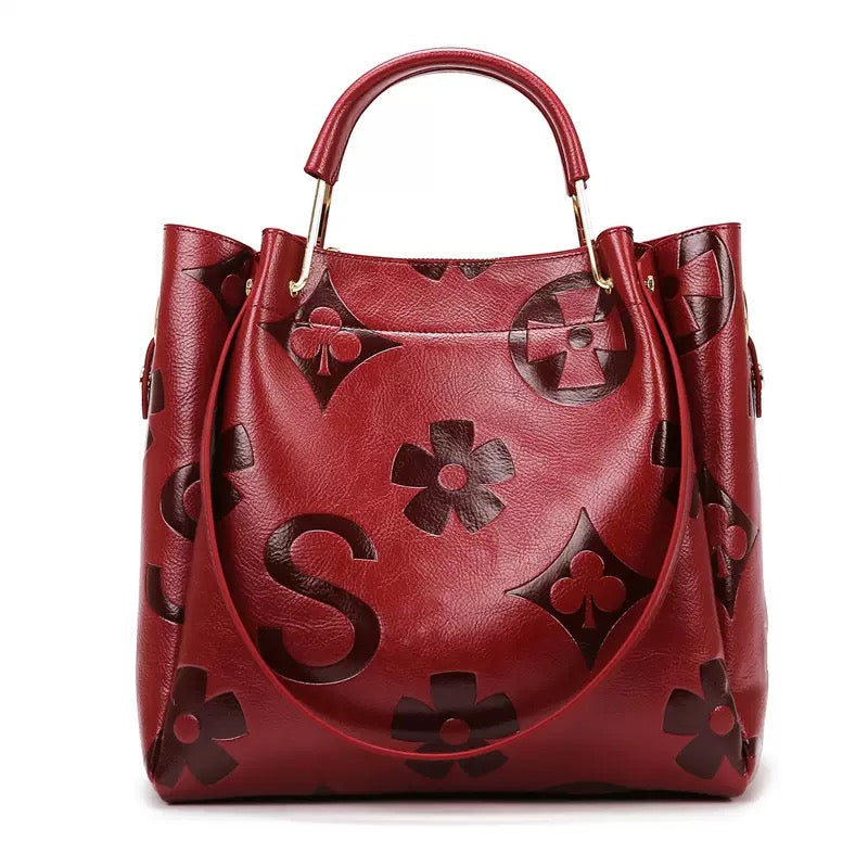 Genuine Cowhide Women's Bucket Bag