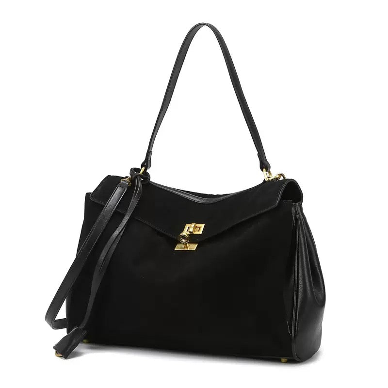 Durable and Chic Bucket Bag with Top Handle and Detachable Shoulder Strap for Women